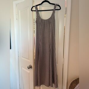 Zara brown gingham midi dress new